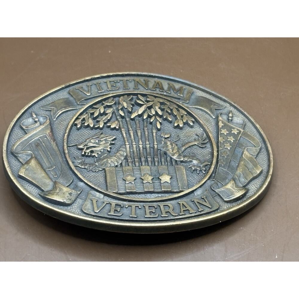 Vietnam Veteran Brand New Brass Men's Belt Buckle